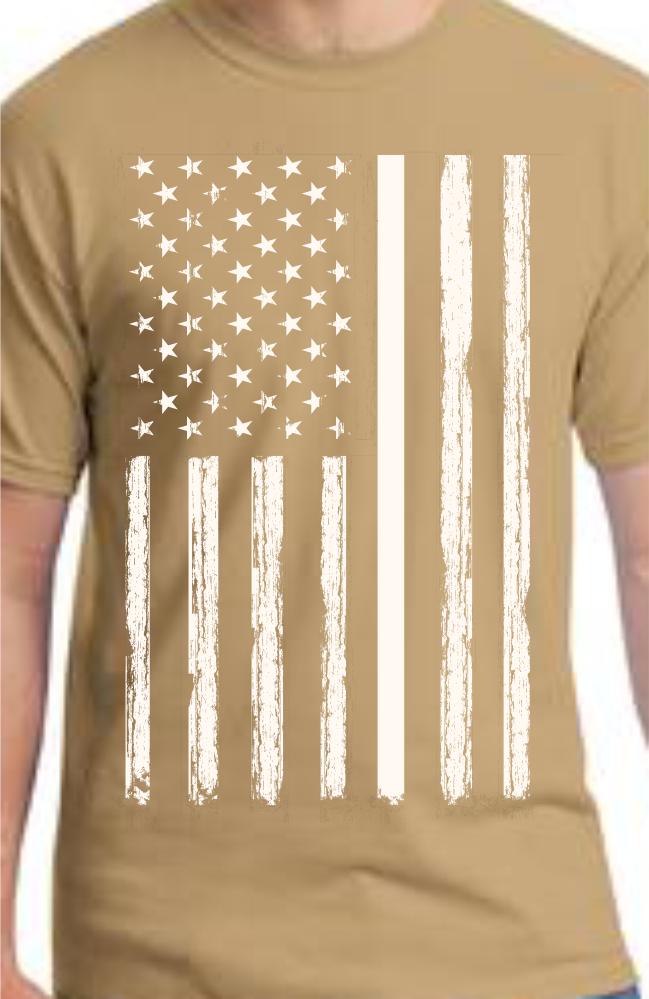 CLOSEOUT Distressed Vertical USA Flag T-Shirt