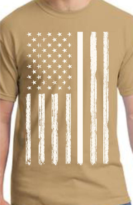 CLOSEOUT Distressed Vertical USA Flag T-Shirt