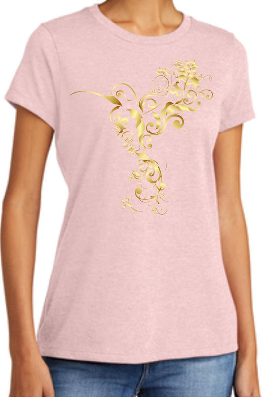 Metallic Hummingbird Flourish Women's T-Shirt