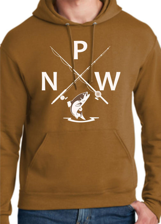 PNW Fishing Poles Crossed Hoodie