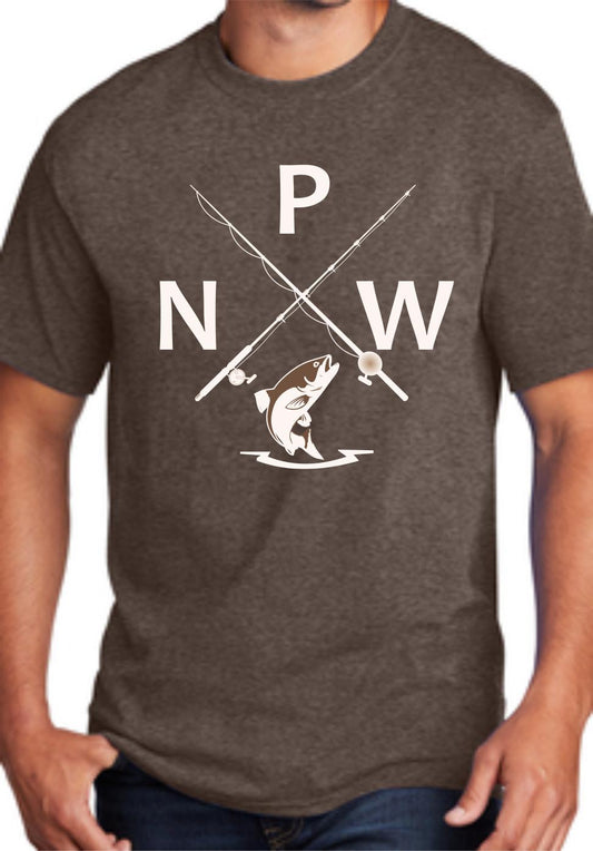 PNW Fishing Poles Crossed T-Shirt