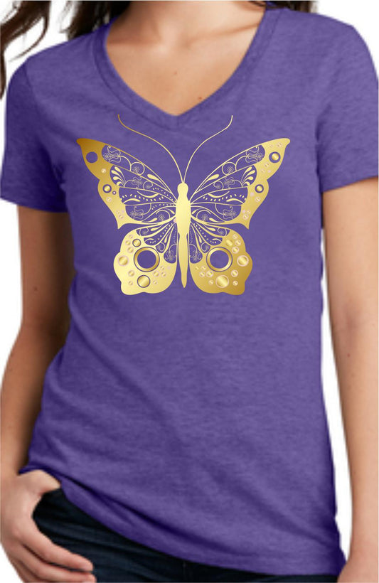 Paisley Butterfly Women's V-Neck