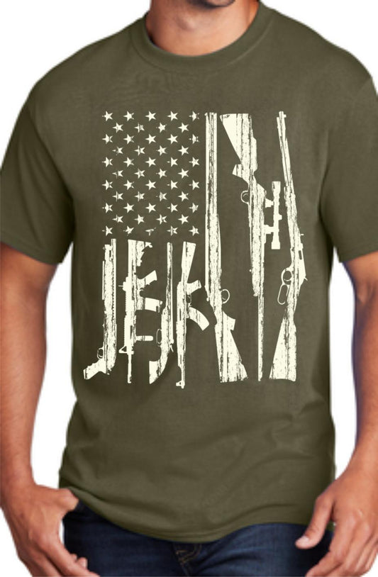 Vertical Flag Rifle Stripes T-Shirt