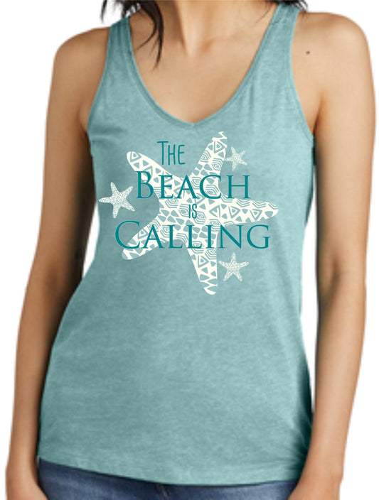 The Beach is Calling Glitter Tank