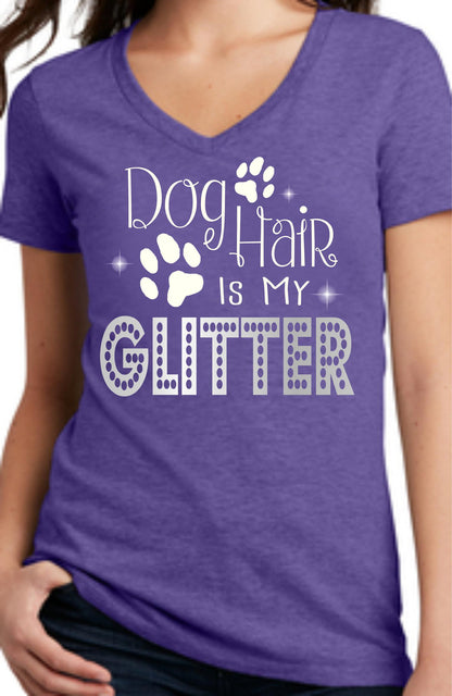 Dog Hair Glitter  V-Neck