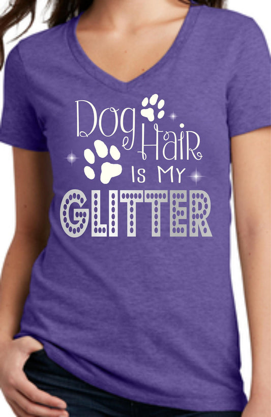 Dog Hair Glitter  V-Neck