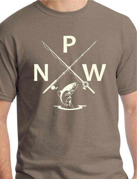 PNW Fishing Poles Crossed T-Shirt