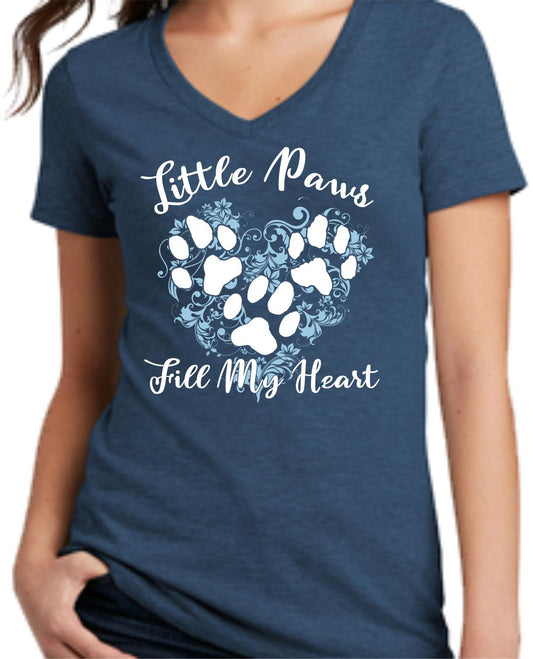 Little Paws Fil l Heart V-Neck
