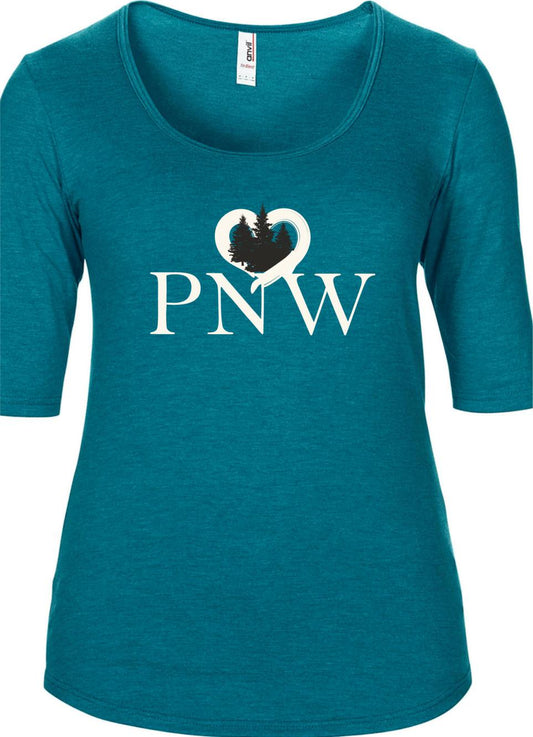 PNW In My Heart Women's 3/4 Sleeve